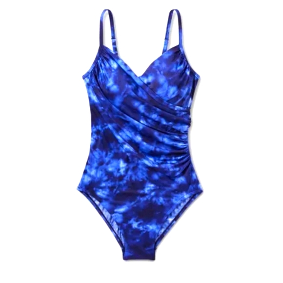 Women's Twist-Front Over the Shoulder One Piece Swimsuit - Aqua Green - Picture 1 of 4